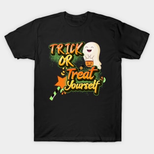 Trick Or Treat Yourself - Best Design Cheeky Ghost T-Shirt